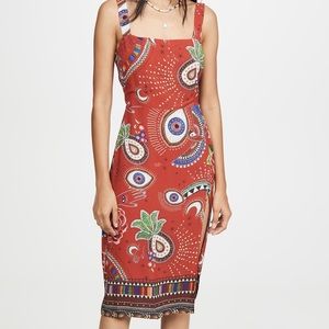 FARMrio Mystic Red Slip Dress XS